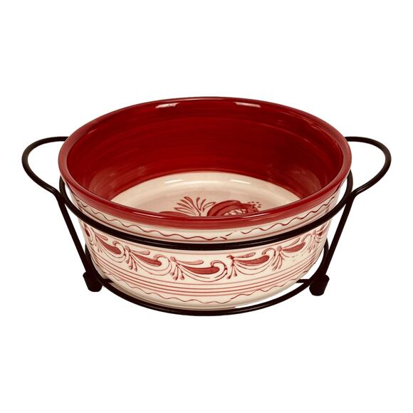 Vintage Temp-Tations presentable Ovenware by Tara - Folk Art 1.5 qt. - Picture 2 of 5